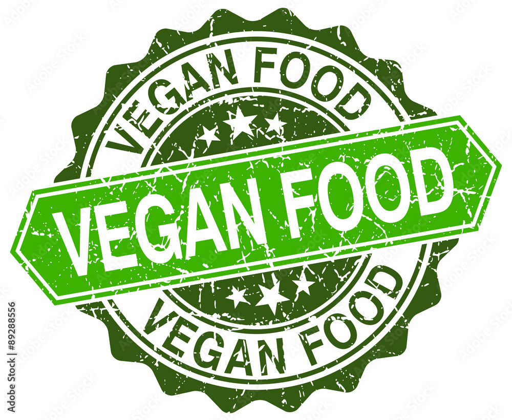 vegan food green round retro style grunge seal vegan food green round retro style grunge seal
