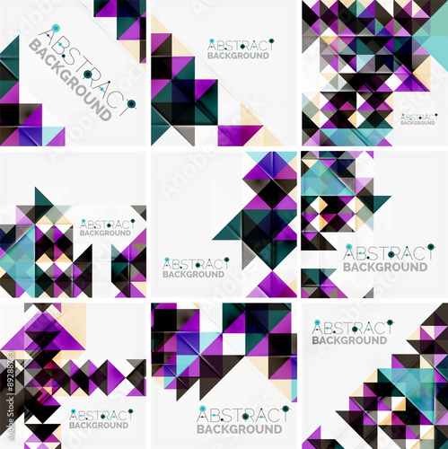 Abstract geometric background. Modern overlapping triangles