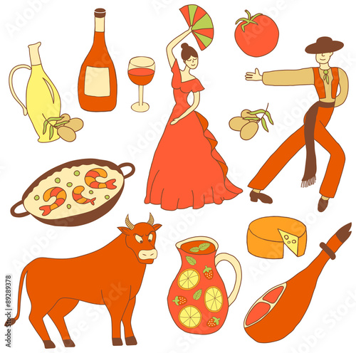 colored spanish icons