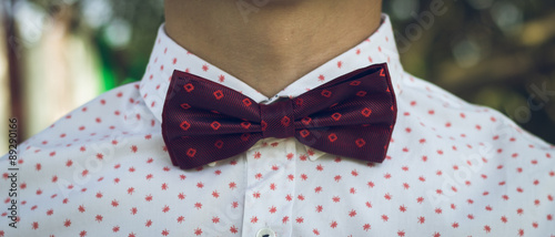 Hansome businessman in suit with bow-tie photo
