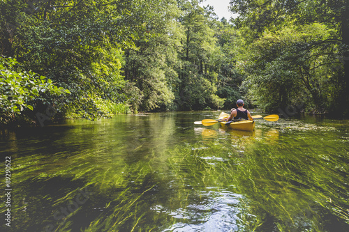 Kayaking on the Rospuda river, Poland