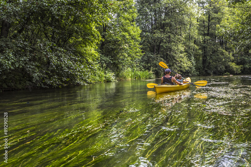 Kayaking on the Rospuda river, Poland photo