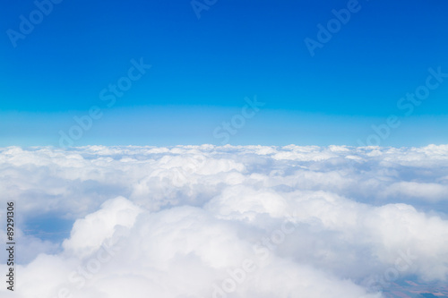 Blue sky with white clouds, aerial photography