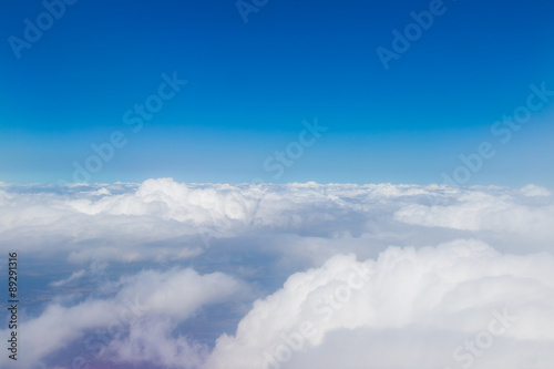 Fototapeta Naklejka Na Ścianę i Meble -  Blue sky with white clouds, aerial photography
