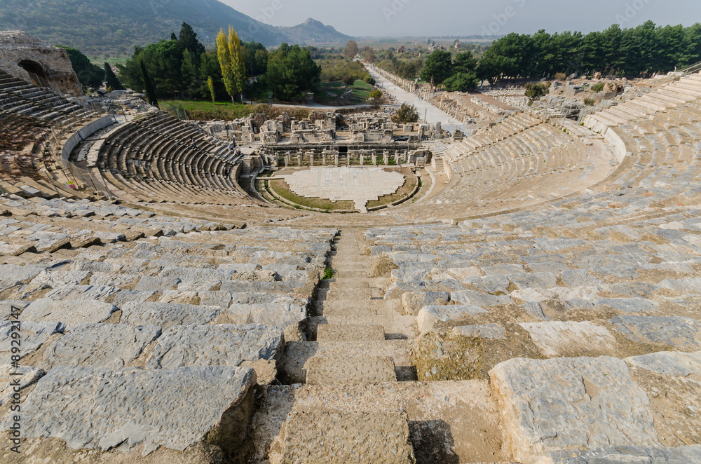Roman anphitheater in ancient city Ephesus, Selcuk, Turkey