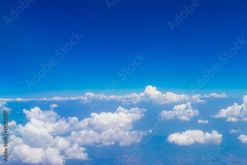 Fototapeta Naklejka Na Ścianę i Meble -  Blue sky with white clouds, aerial photography