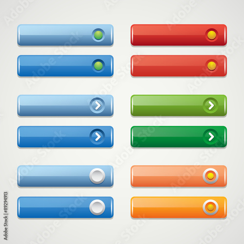 Set of Colorful Website Buttons : Vector Illustration