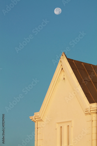 Chapelle de la pointe Sainte Barbe a Saint Jean de Luz au lever du soleil photo