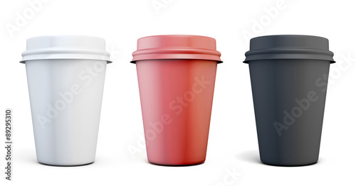 Wallpaper Mural Set of plastic coffee cups of different colors Torontodigital.ca