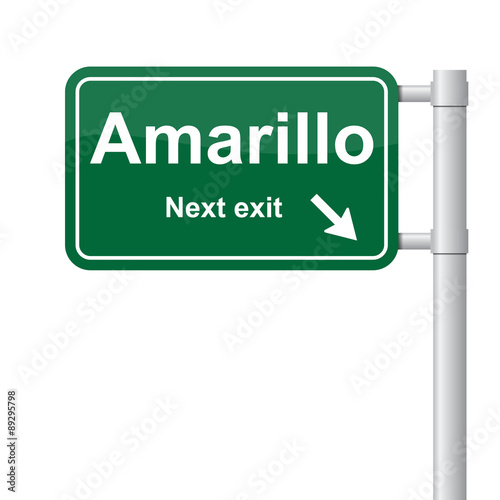 Amarillo next exit green signal vector