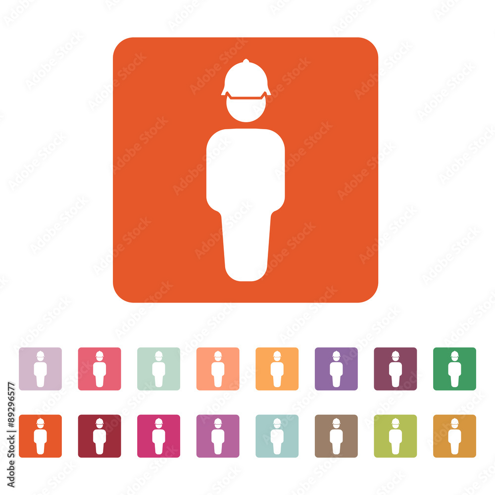 The worker icon. Engineer and repair, technician, builder symbol. Flat The worker icon. Engineer and repair, technician, builder symbol. Flat