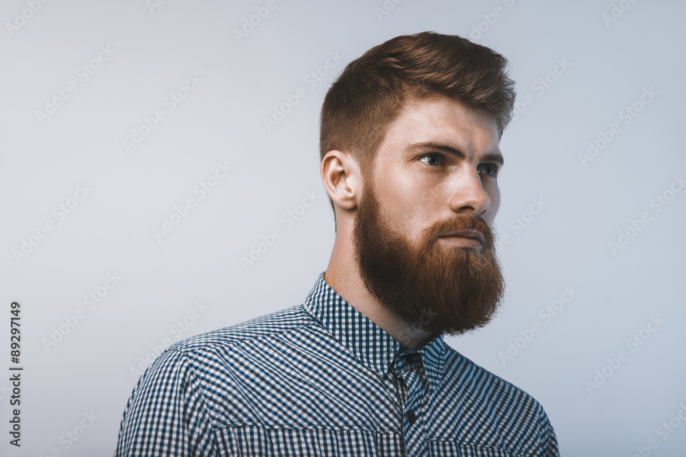 Obraz premium Portrait of brutal bearded man
