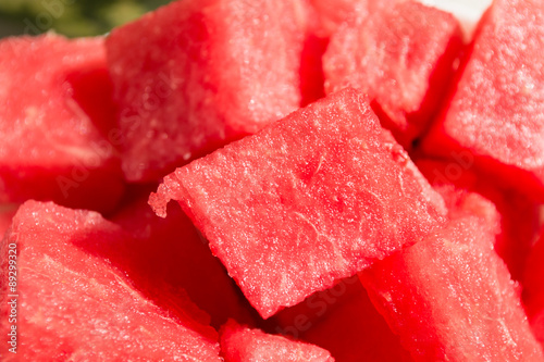 Pieces red watermelon, closeup