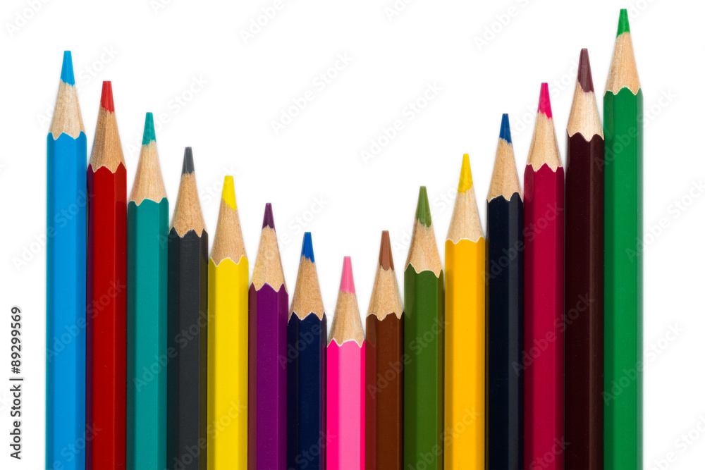 curved colorful pencils on white background 2 curved colorful pencils on white background 2