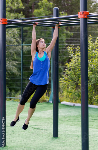 woman in sportswear on the playground