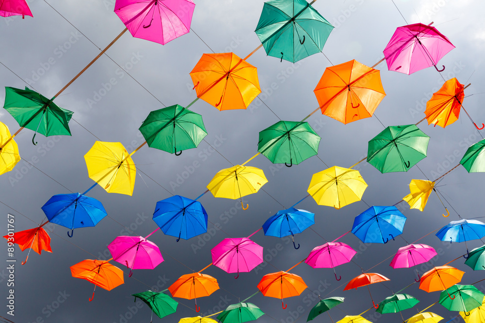 Naklejka premium colored umbrellas