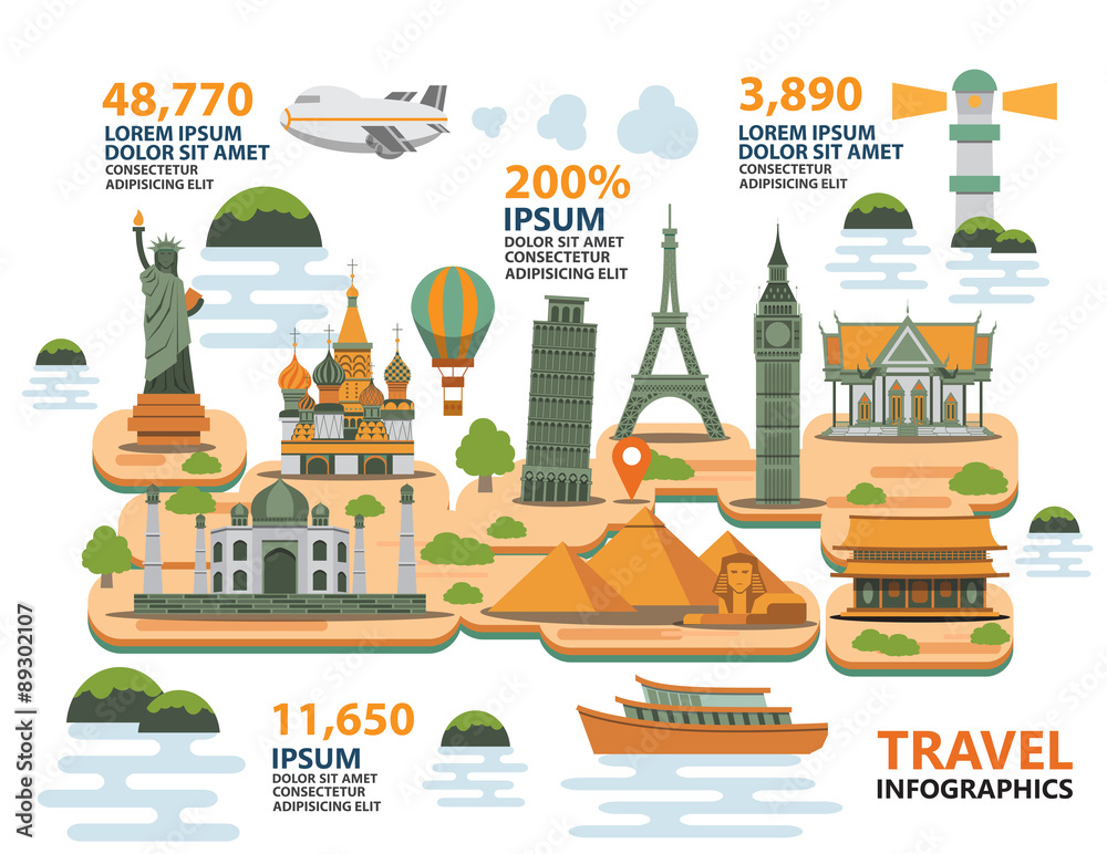 Fototapeta premium Travel Infographic