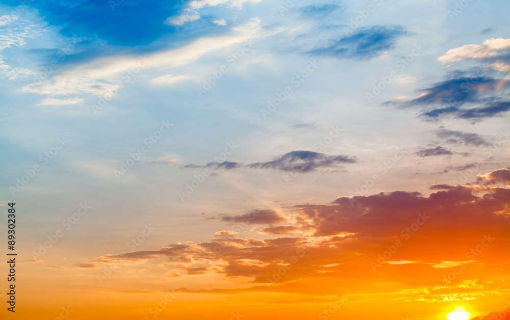 Foto de sunset with clouds do Stock | Adobe Stock