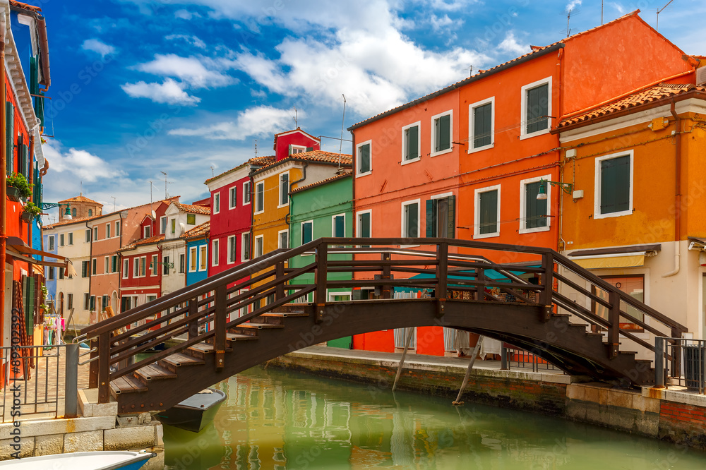 Colorful houses on the Burano, Venice, Italy