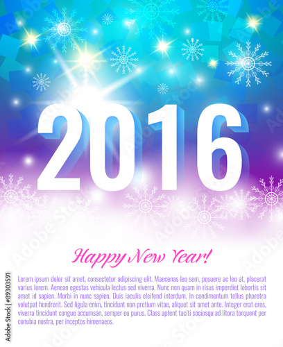 New Year 2016. Vector postcard