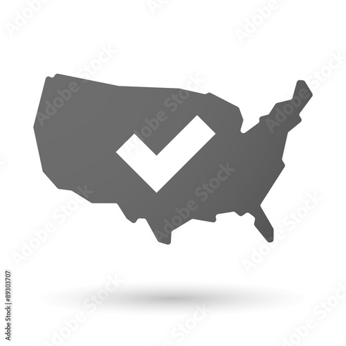 USA map icon with a check mark