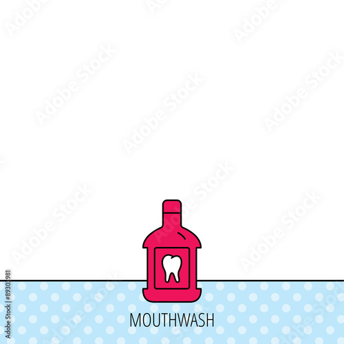 Mouthwash icon. Oral antibacterial liquid sign.