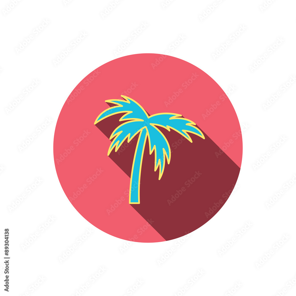 Palm tree icon. Travel or vacation symbol.