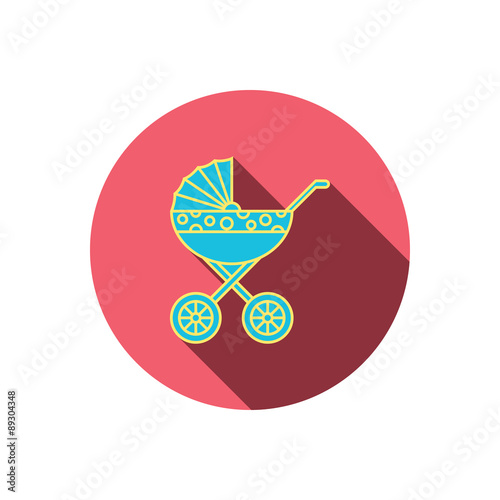 Pram icon. Newborn stroller sign.