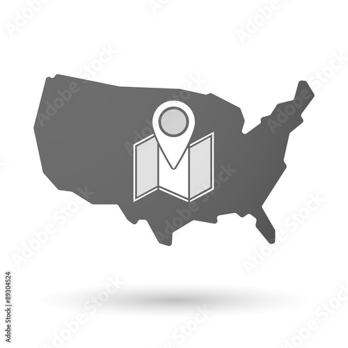 USA map icon with a map