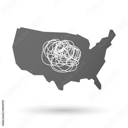 USA map icon with a doodle