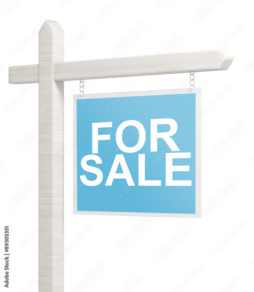 Cartello vendita for sale su sfondo bianco Cartello vendita for sale su sfondo bianco