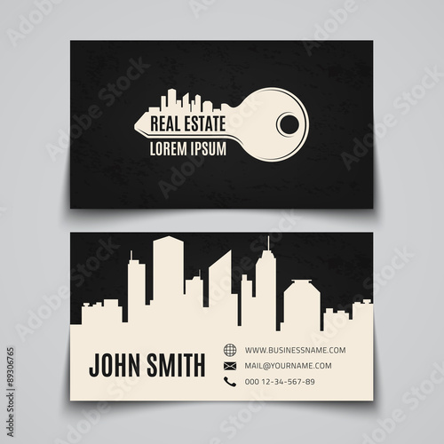 Real estate, simple key logo.