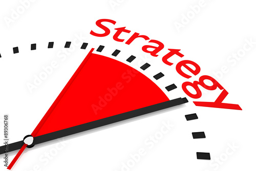 clock with red area strategy 3d illustration