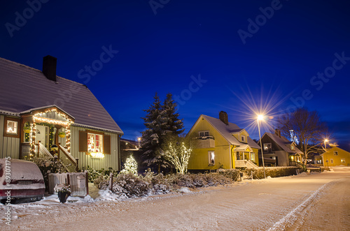 Fototapeta Naklejka Na Ścianę i Meble -  View of small swedish town