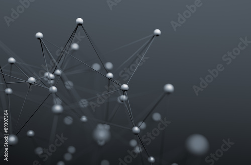 Abstract 3D Rendering of Structure with Spheres.