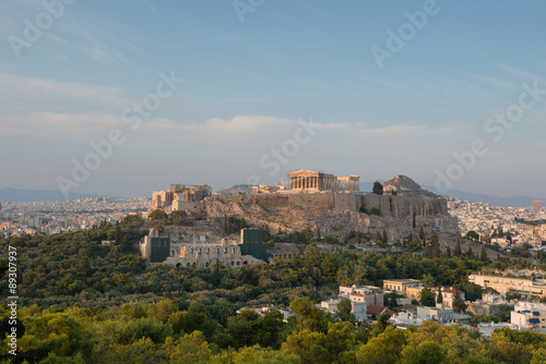 Parthenon and Herodium construction in Acropolis Hill in Athens