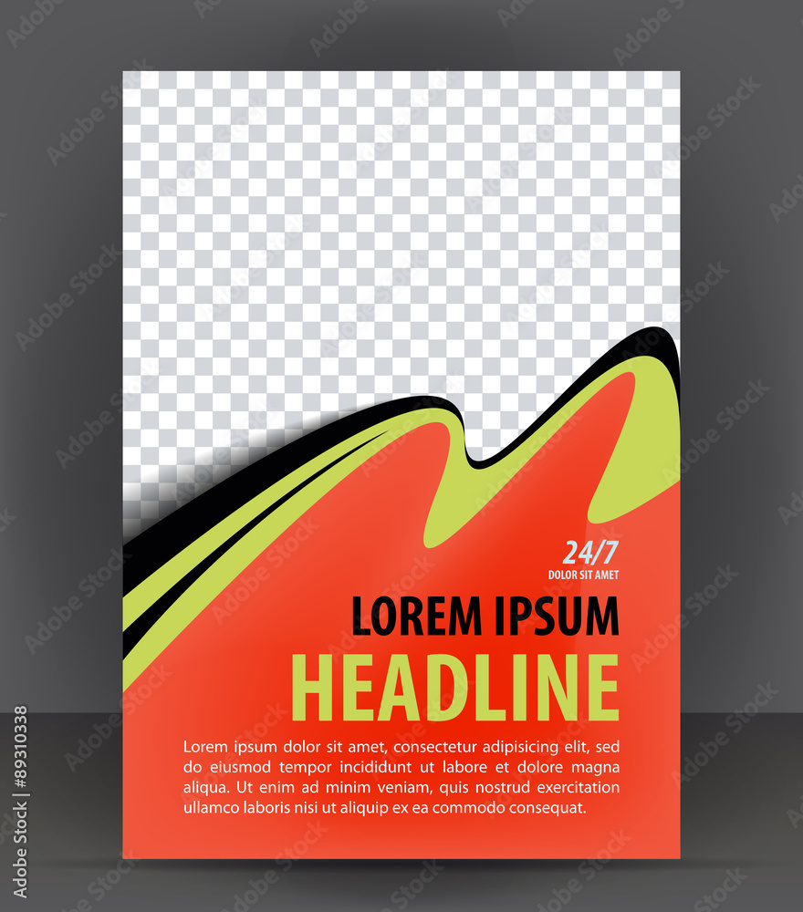 Naklejka premium Magazine, flyer, brochure and cover layout design print template, vector booklet Illustration