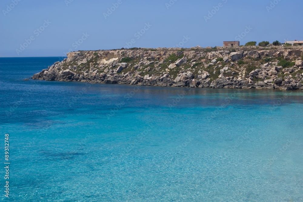 Cliff at Favignana island, Sicily in Italy