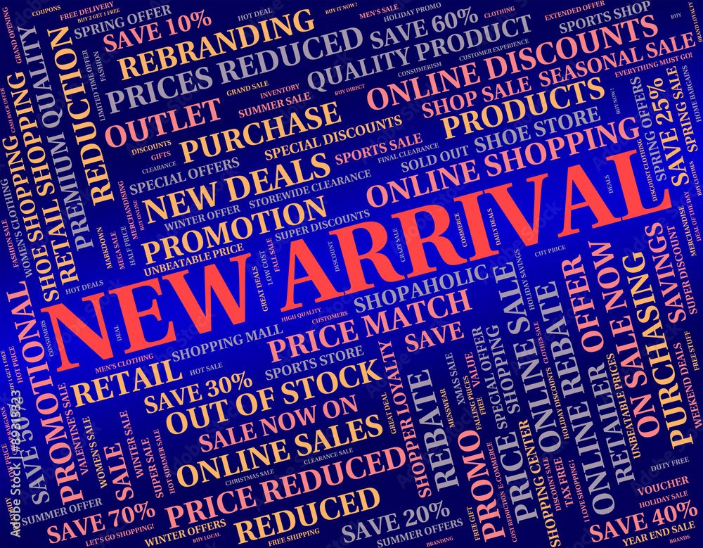 Obraz premium New Arrival Shows Latest Product And Goods