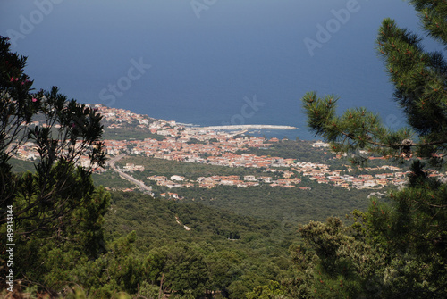 Cala Golonone Sardegna Italia Golfo di Orosei Dorgali Grotta del Bue Marino SP26 Sardinien Blaue Grotte Hafen Küste Mittelmeer Panorama  photo