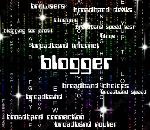 Blogger Word Represents Websites Web And Website