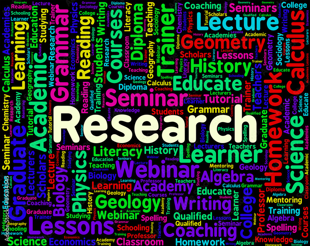 Research Word Represents Data Exploration And Information