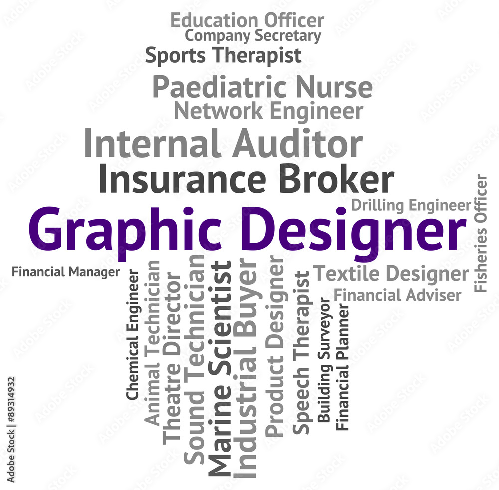 Graphic Designer Represents Words Jobs And Designing Graphic Designer Represents Words Jobs And Designing