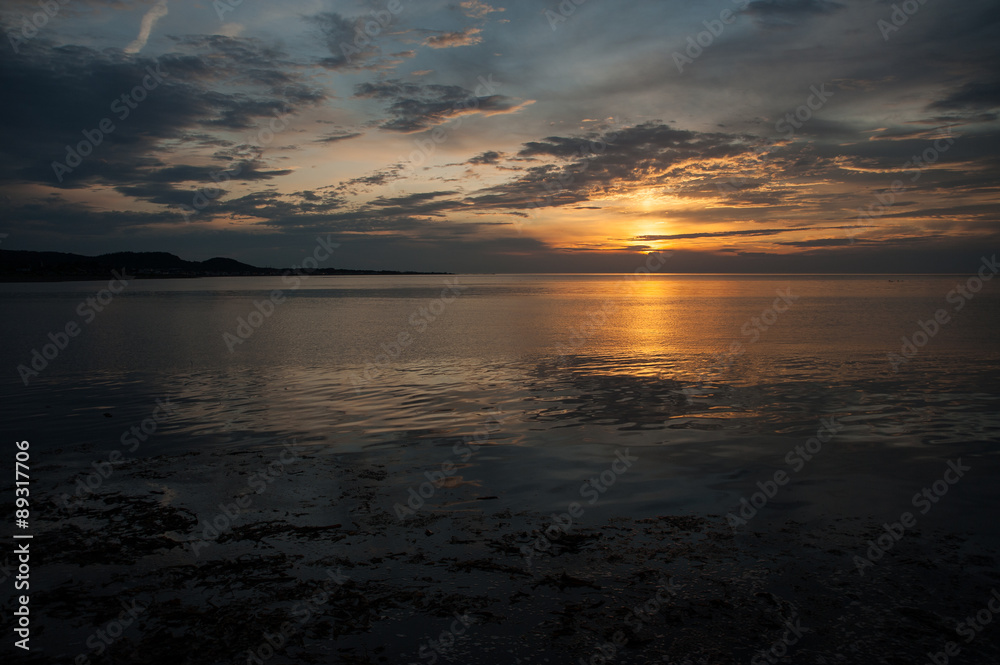 Naklejka premium cloudscape at twilight on the ocean at Cap Chat, Gaspe peninsula, Canada