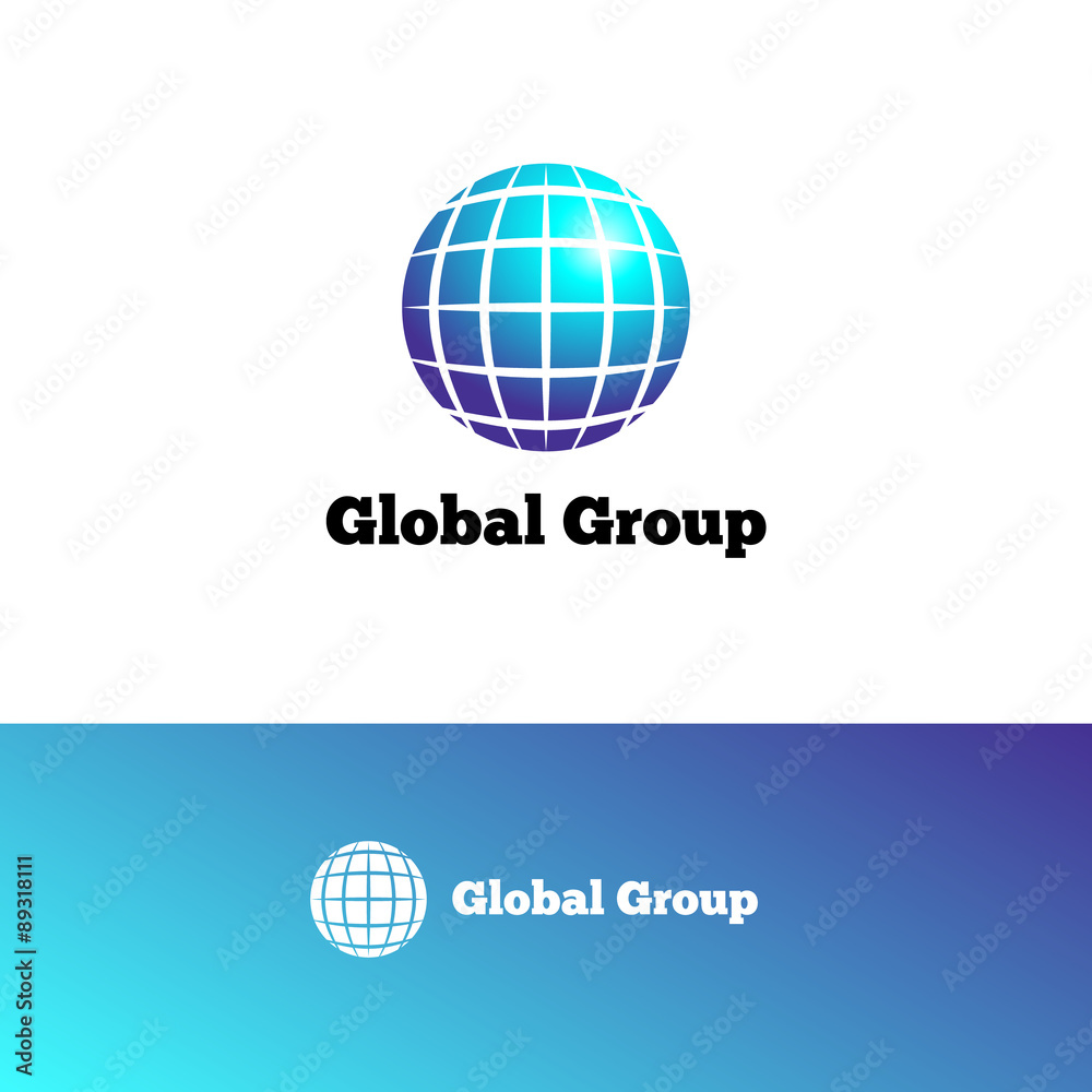 Vector gradient Earth logo. Elegant globe symbol. Vector gradient Earth logo. Elegant globe symbol.