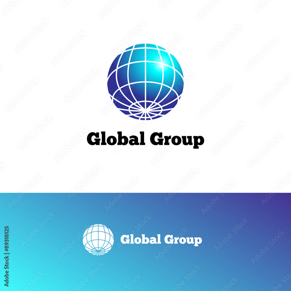 Vector gradient Earth logo. Elegant globe symbol. Vector gradient Earth logo. Elegant globe symbol.