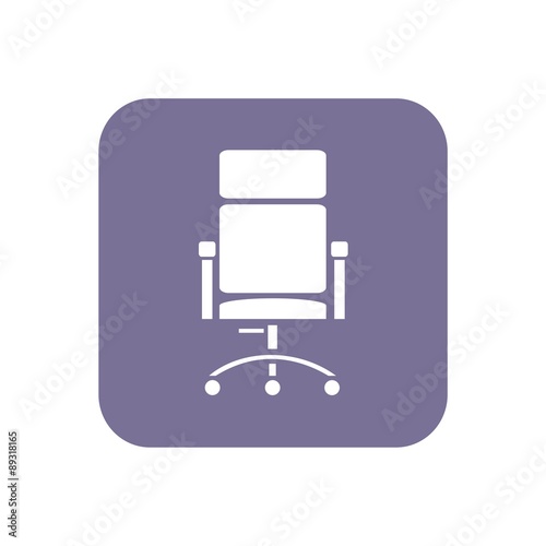 Icono silla de oficina azul cuadro