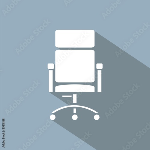 Icono silla de oficina azul sombra