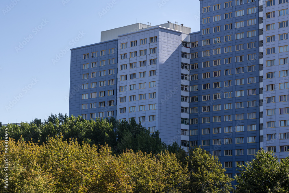 typical east german plattenbau buildings in berlin