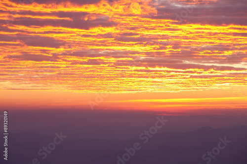 Landscape of sunrise over mountain. © rueangrit